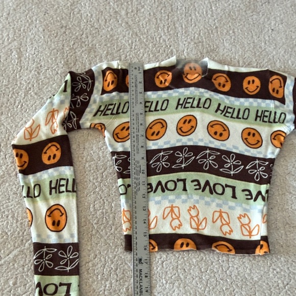 PacSun Brown and Cream Graphic Turtleneck Sweater Small - Picture 7 of 8